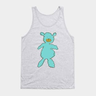 Fluffy Cuddly Turquoise Teddy Bear Tank Top